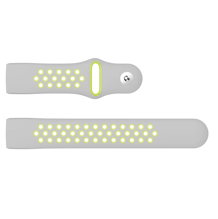 Two-color Round Hole Silicone Watch Band for Fitbit Charge 3, Watch Band Size:145-210mm(Grey Green) by bashfashion