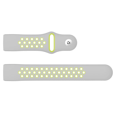 Two-color Round Hole Silicone Watch Band for Fitbit Charge 3, Watch Band Size:145-210mm(Grey Green) by bashfashion