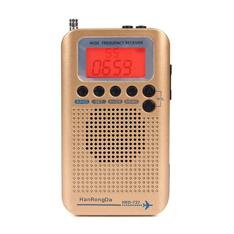 HRD-737 Portable Aircraft Band Radio Wide Frequency Receiver (Gold) by bashfashion