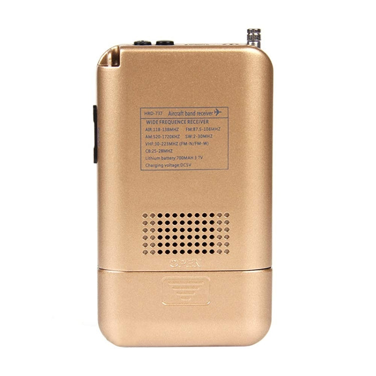 HRD-737 Portable Aircraft Band Radio Wide Frequency Receiver (Gold) by bashfashion