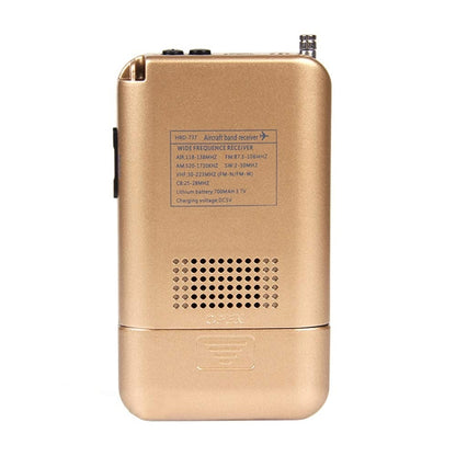 HRD-737 Portable Aircraft Band Radio Wide Frequency Receiver (Gold) by bashfashion