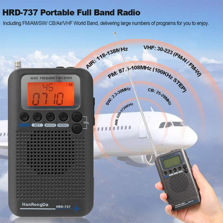 HRD-737 Portable Aircraft Band Radio Wide Frequency Receiver (Gold) by bashfashion