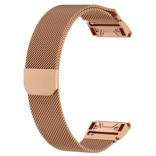 For Garmin Fenix 6X Milanese Watch Band(Rose Gold) by bashfashion