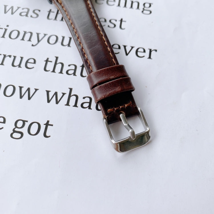 For Samsung Galaxy Watch 22mm Smart Watch Universal Double-sided Leather Small Watch Band(Khaki) by bashfashion