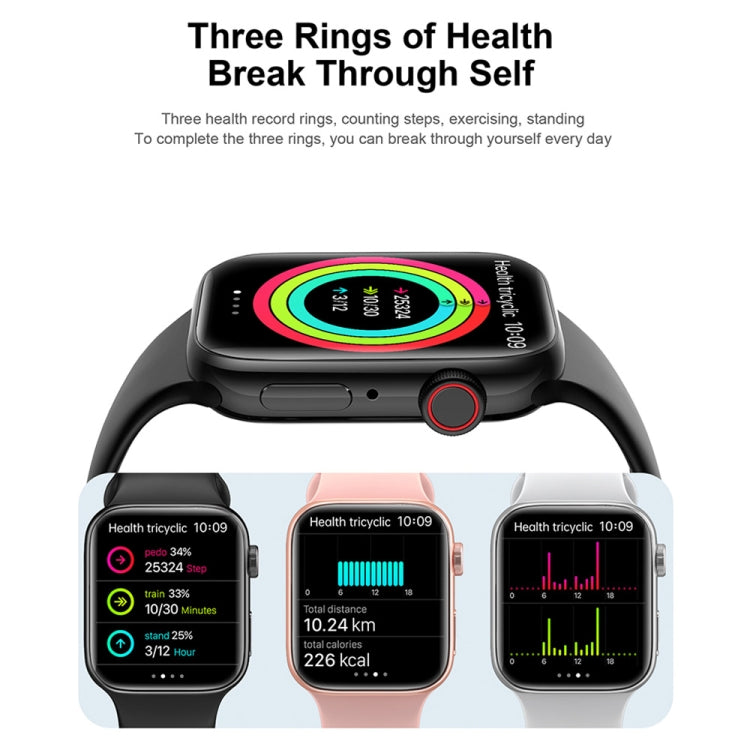 T900 PRO MAX L BIG 1.92 inch Large Screen Waterproof Smart Watch, Support Heart Rate / Blood Pressure / Oxygen / Multiple Sports Modes (Black) by bashfashion