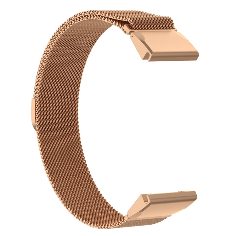For Garmin Fenix 7X Milanese Watch Band (Rose Gold) by bashfashion