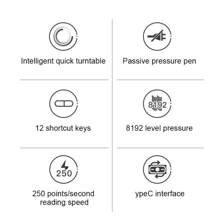 VEIKK A15PRO 10x6 inch 5080 LPI Type-C Interface Smart Touch Electronic Graphic Tablet (Grey) by VEIKK