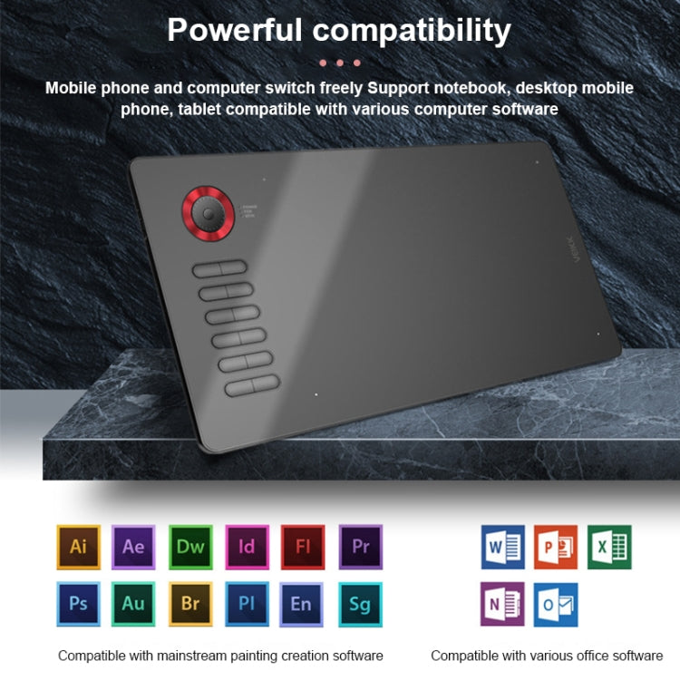 VEIKK A15PRO 10x6 inch 5080 LPI Type-C Interface Smart Touch Electronic Graphic Tablet (Blue) by VEIKK