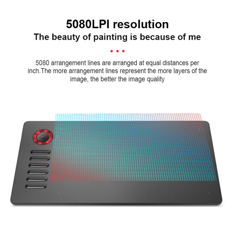 VEIKK A15PRO 10x6 inch 5080 LPI Type-C Interface Smart Touch Electronic Graphic Tablet (Red) by VEIKK