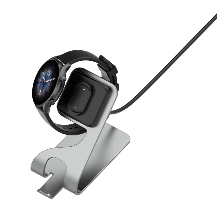 For Amazfit GTR3 / GTR3 Pro / GTS3 Rotatable Magnetic Metal Charging Base(Grey) by bashfashion