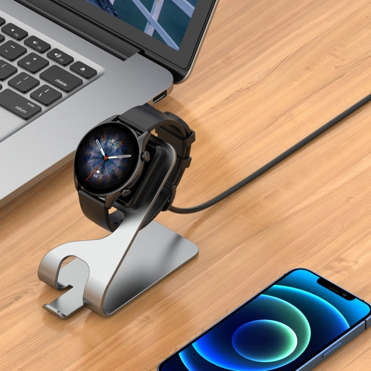 For Amazfit GTR3 / GTR3 Pro / GTS3 Rotatable Magnetic Metal Charging Base(Grey) by bashfashion