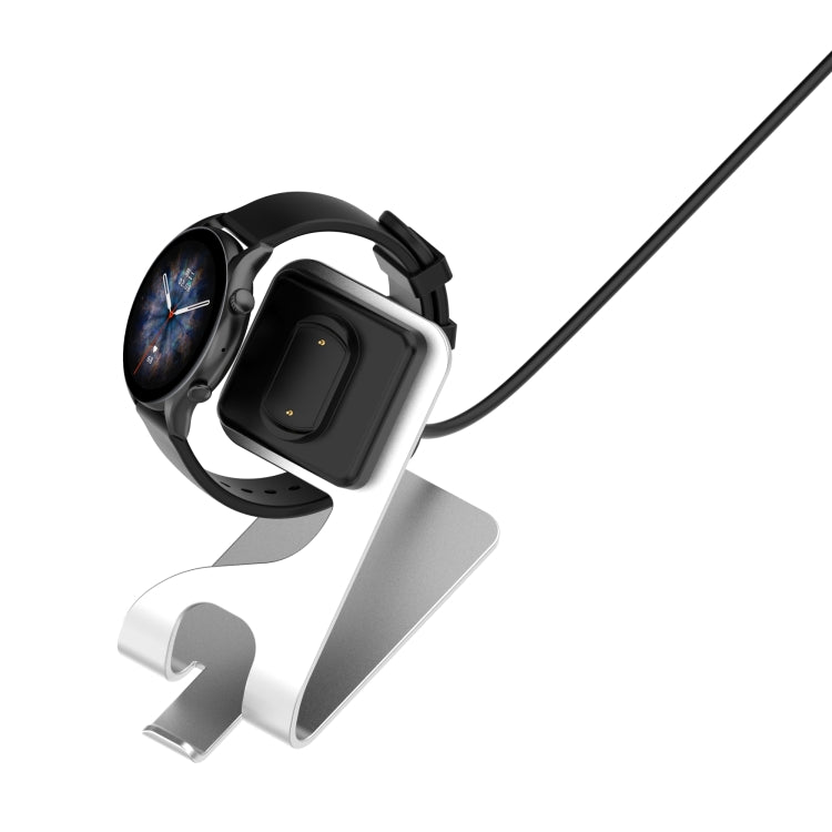 For Amazfit GTR3 / GTR3 Pro / GTS3 Rotatable Magnetic Metal Charging Base(Silver) by bashfashion