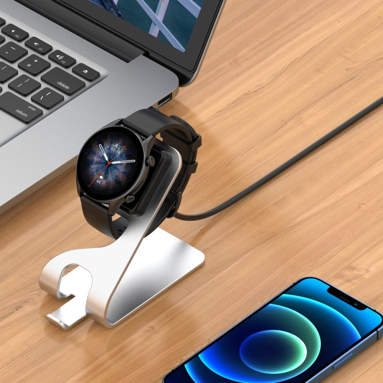 For Amazfit GTR3 / GTR3 Pro / GTS3 Rotatable Magnetic Metal Charging Base(Silver) by bashfashion