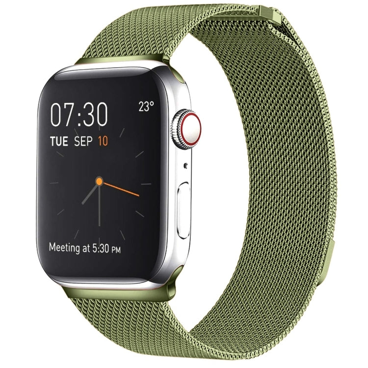Milanese Loop Magnetic Stainless Steel Watch Band for Apple Watch Ultra 49mm&Watch Ultra 2 49mm / Series 10 46mm / 9&8&7 45mm / SE 3&SE 2&6&SE&5&4 44mm / 3&2&1 42mm(Army Green) by bashfashion
