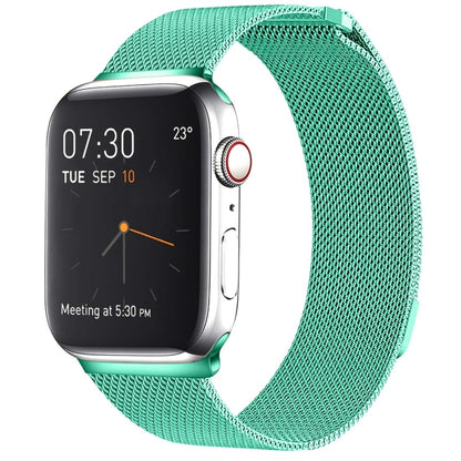 Milanese Loop Magnetic Stainless Steel Watch Band for Apple Watch Ultra 49mm&Watch Ultra 2 49mm / Series 10 46mm / 9&8&7 45mm / SE 3&SE 2&6&SE&5&4 44mm / 3&2&1 42mm(Mint Green) by bashfashion
