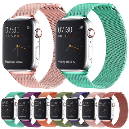Milanese Loop Magnetic Stainless Steel Watch Band for Apple Watch Ultra 49mm&Watch Ultra 2 49mm / Series 10 46mm / 9&8&7 45mm / SE 3&SE 2&6&SE&5&4 44mm / 3&2&1 42mm(Orange) by bashfashion