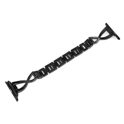 Colorful Diamond Stainless Steel Watch Band for Apple Watch Series 7 41mm / 6 & SE & 5 & 4 40mm / 3 & 2 & 1 38mm(Black) by bashfashion