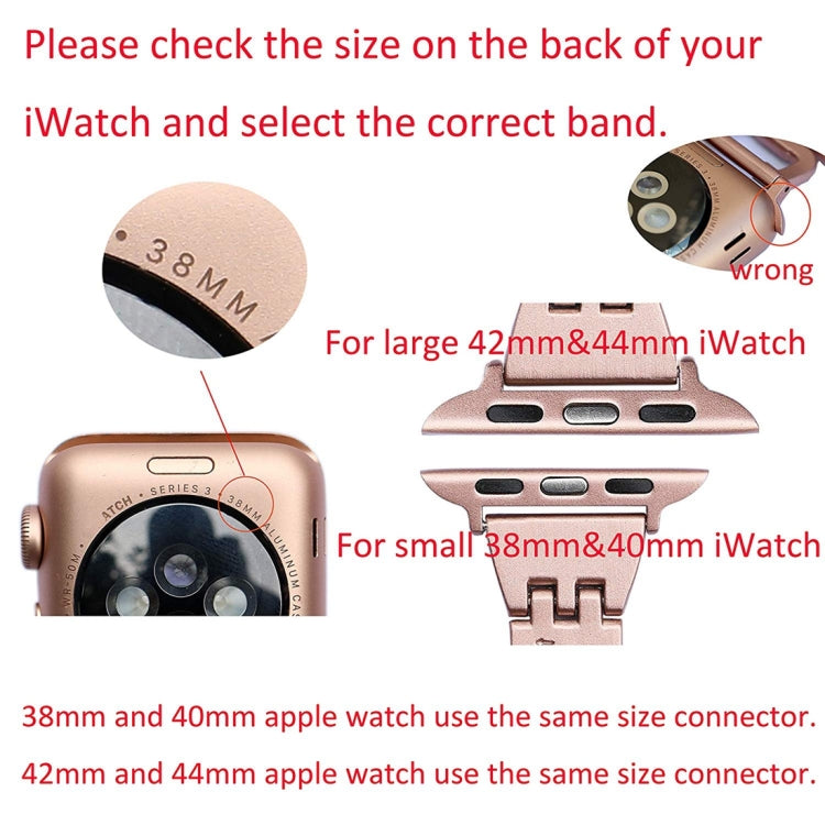 Colorful Diamond Stainless Steel Watch Band for Apple Watch Series 7 41mm / 6 & SE & 5 & 4 40mm / 3 & 2 & 1 38mm(Black) by bashfashion