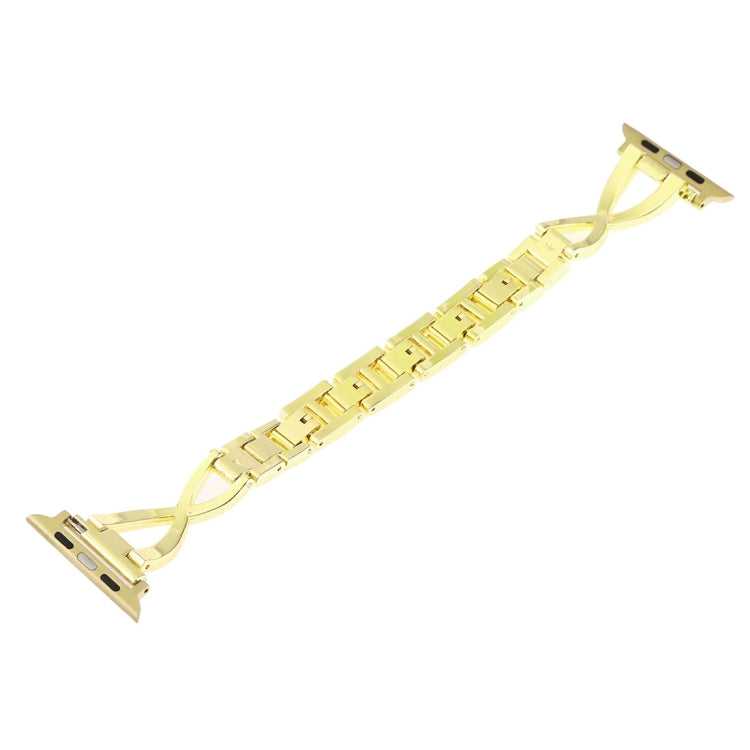 Colorful Diamond Stainless Steel Watch Band for Apple Watch Series 7 41mm / 6 & SE & 5 & 4 40mm / 3 & 2 & 1 38mm(Gold) by bashfashion