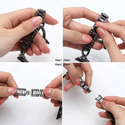 Colorful Diamond Stainless Steel Watch Band for Apple Watch Series 7 41mm / 6 & SE & 5 & 4 40mm / 3 & 2 & 1 38mm(Gold) by bashfashion