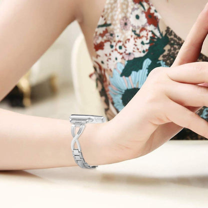 Colorful Diamond Stainless Steel Watch Band for Apple Watch Series 7 41mm / 6 & SE & 5 & 4 40mm / 3 & 2 & 1 38mm(Silver) by bashfashion