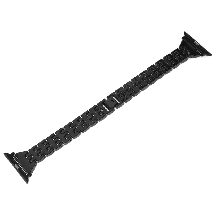 Colorful Diamond Stainless Steel Watch Band for Apple Watch Series 7 41mm / 6 & SE & 5 & 4 40mm / 3 & 2 & 1 38mm(Black) by bashfashion