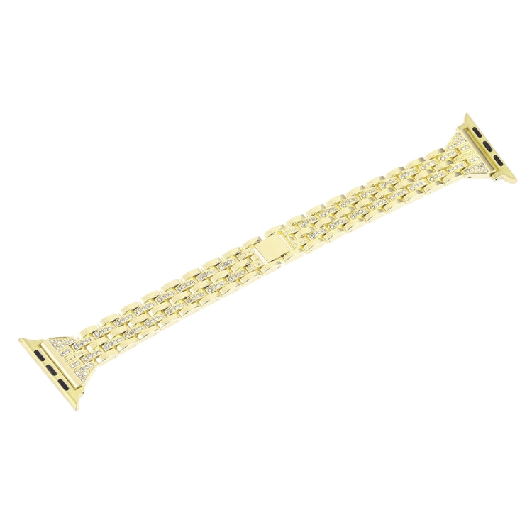 Colorful Diamond Stainless Steel Watch Band for Apple Watch Series 7 41mm / 6 & SE & 5 & 4 40mm / 3 & 2 & 1 38mm(Gold) by bashfashion