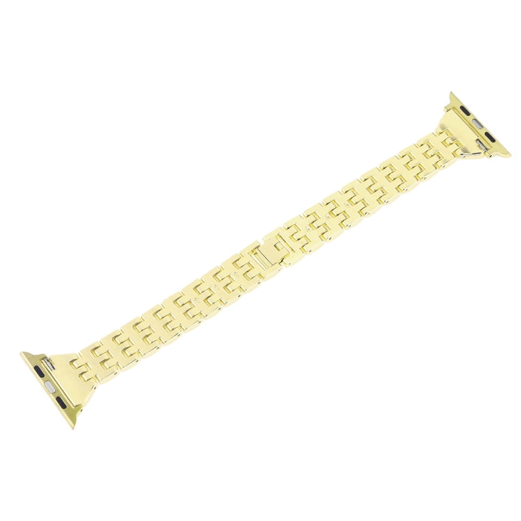 Colorful Diamond Stainless Steel Watch Band for Apple Watch Series 7 41mm / 6 & SE & 5 & 4 40mm / 3 & 2 & 1 38mm(Gold) by bashfashion