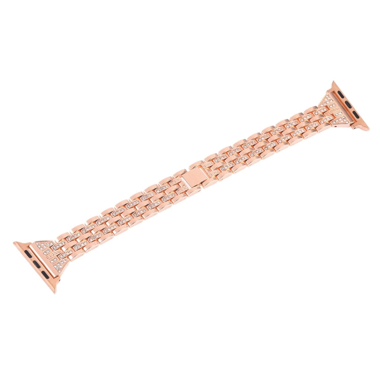 Colorful Diamond Stainless Steel Watch Band for Apple Watch Series 7 41mm / 6 & SE & 5 & 4 40mm / 3 & 2 & 1 38mm(Rose Gold) by bashfashion