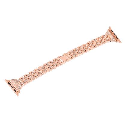 Colorful Diamond Stainless Steel Watch Band for Apple Watch Series 7 41mm / 6 & SE & 5 & 4 40mm / 3 & 2 & 1 38mm(Rose Gold) by bashfashion