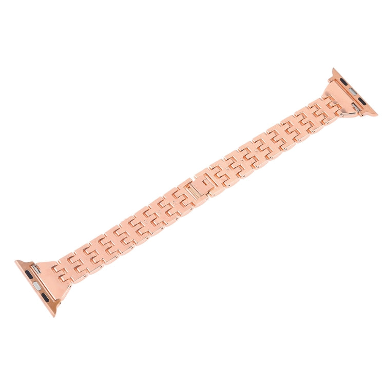 Colorful Diamond Stainless Steel Watch Band for Apple Watch Series 7 41mm / 6 & SE & 5 & 4 40mm / 3 & 2 & 1 38mm(Rose Gold) by bashfashion