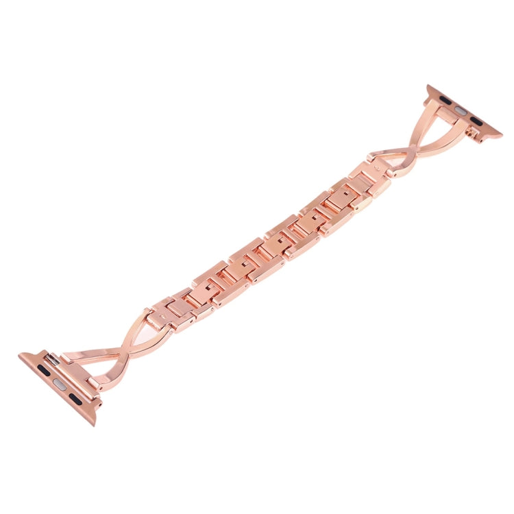 Colorful Diamond Stainless Steel Watch Band for Apple Watch Series 7 45mm / 6 & SE & 5 & 4 44mm / 3 & 2 & 1 42mm(Rose Gold) by bashfashion