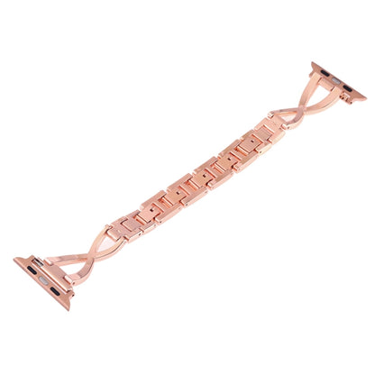 Colorful Diamond Stainless Steel Watch Band for Apple Watch Series 7 45mm / 6 & SE & 5 & 4 44mm / 3 & 2 & 1 42mm(Rose Gold) by bashfashion