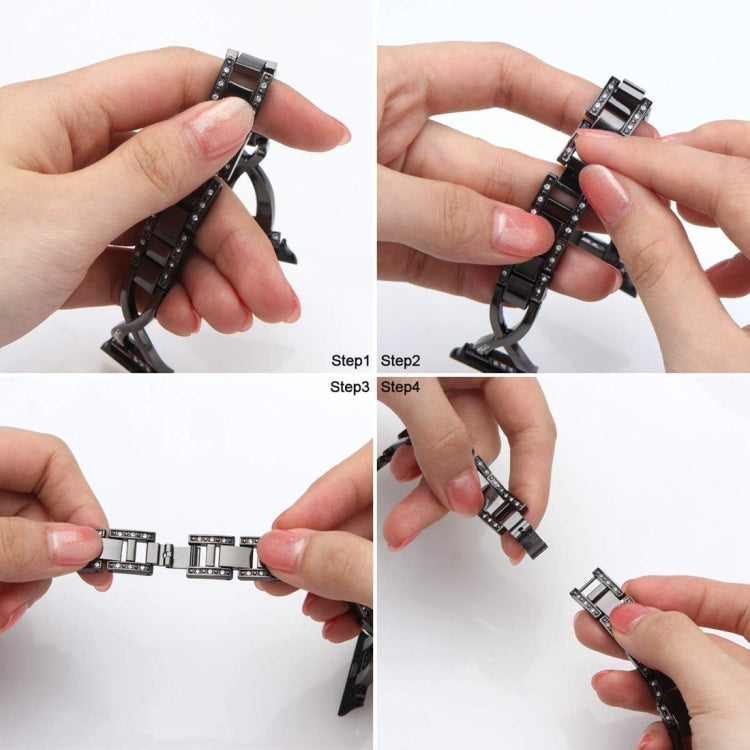 Colorful Diamond Stainless Steel Watch Band for Apple Watch Series 7 45mm / 6 & SE & 5 & 4 44mm / 3 & 2 & 1 42mm(Rose Gold) by bashfashion