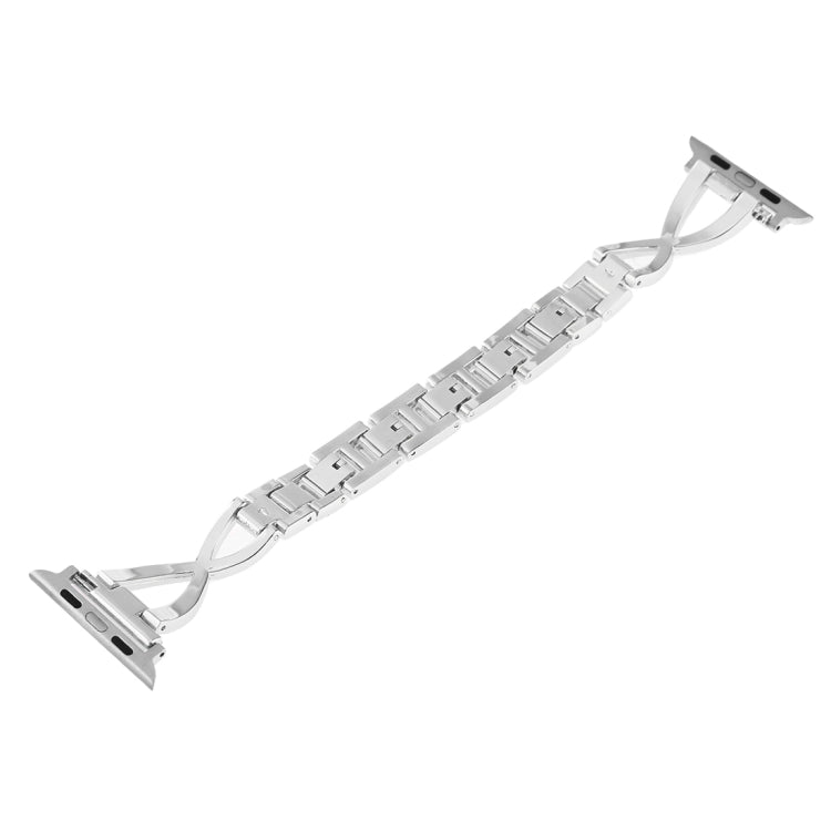 Colorful Diamond Stainless Steel Watch Band for Apple Watch Series 7 45mm / 6 & SE & 5 & 4 44mm / 3 & 2 & 1 42mm(Silver) by bashfashion