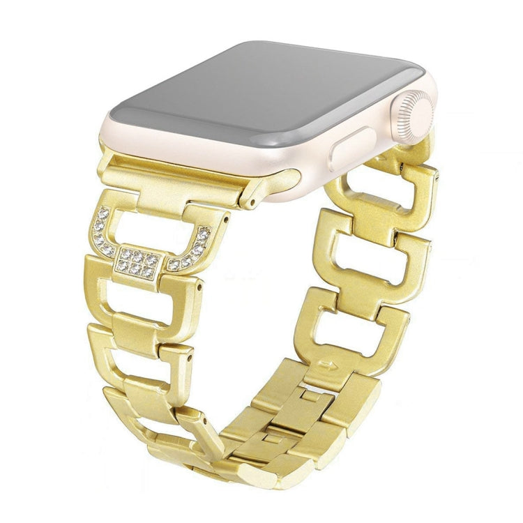 Colorful Diamond Stainless Steel Watch Band for Apple Watch Ultra 49mm&Watch Ultra 2 49mm / Series 10 46mm / 9&8&7 45mm / SE 3&SE 2&6&SE&5&4 44mm / 3&2&1 42mm(Gold) by bashfashion