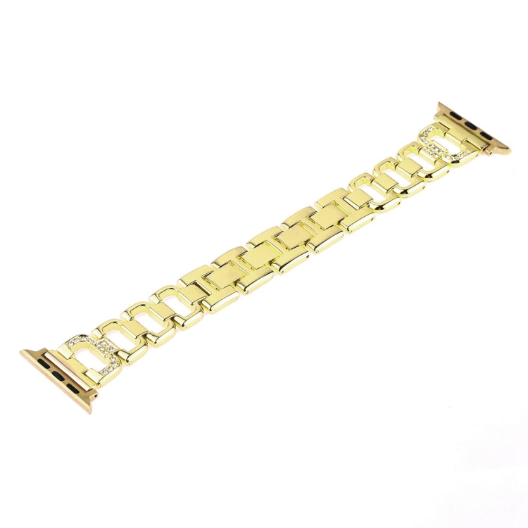 Colorful Diamond Stainless Steel Watch Band for Apple Watch Ultra 49mm&Watch Ultra 2 49mm / Series 10 46mm / 9&8&7 45mm / SE 3&SE 2&6&SE&5&4 44mm / 3&2&1 42mm(Gold) by bashfashion
