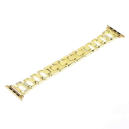 Colorful Diamond Stainless Steel Watch Band for Apple Watch Ultra 49mm&Watch Ultra 2 49mm / Series 10 46mm / 9&8&7 45mm / SE 3&SE 2&6&SE&5&4 44mm / 3&2&1 42mm(Gold) by bashfashion