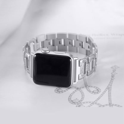 Colorful Diamond Stainless Steel Watch Band for Apple Watch Ultra 49mm&Watch Ultra 2 49mm / Series 10 46mm / 9&8&7 45mm / SE 3&SE 2&6&SE&5&4 44mm / 3&2&1 42mm(Gold) by bashfashion