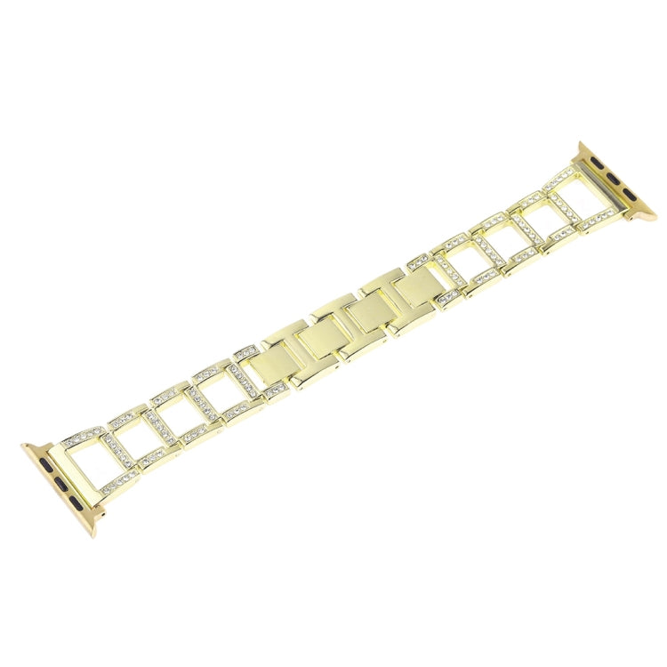 Colorful Diamond Stainless Steel Watch Band for Apple Watch Ultra 49mm&Watch Ultra 2 49mm / Series 10 46mm / 9&8&7 45mm / SE 3&SE 2&6&SE&5&4 44mm / 3&2&1 42mm(Gold) by bashfashion