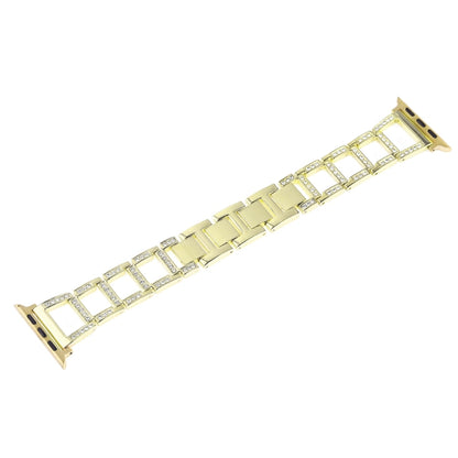 Colorful Diamond Stainless Steel Watch Band for Apple Watch Ultra 49mm&Watch Ultra 2 49mm / Series 10 46mm / 9&8&7 45mm / SE 3&SE 2&6&SE&5&4 44mm / 3&2&1 42mm(Gold) by bashfashion