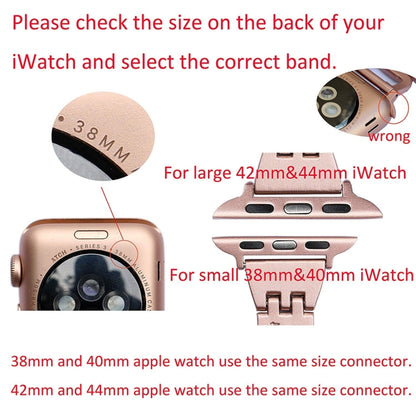 Colorful Diamond Stainless Steel Watch Band for Apple Watch Ultra 49mm&Watch Ultra 2 49mm / Series 10 46mm / 9&8&7 45mm / SE 3&SE 2&6&SE&5&4 44mm / 3&2&1 42mm(Gold) by bashfashion