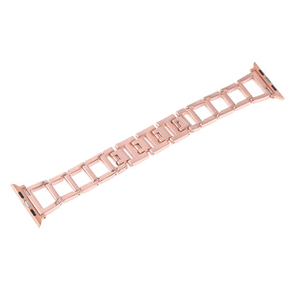 Colorful Diamond Stainless Steel Watch Band for Apple Watch Series 7 45mm / 6 & SE & 5 & 4 44mm / 3 & 2 & 1 42mm(Rose Gold) by bashfashion