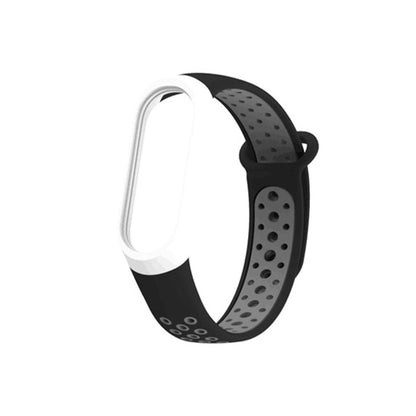 Colorful Silicone Wrist Strap Watch Band for Xiaomi Mi Band 3 & 4(Black Grey) by bashfashion