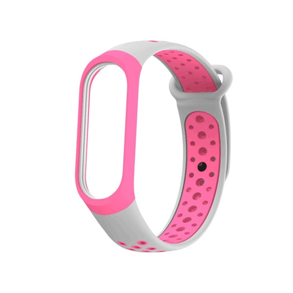 Colorful Silicone Wrist Strap Watch Band for Xiaomi Mi Band 3 & 4(Pink) by bashfashion