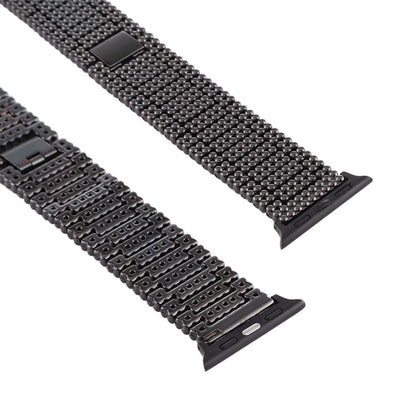 For Apple Watch Series 7 41mm / 6 & SE & 5 & 4 40mm / 3 & 2 & 1 38mm Nine Beads Stainless Steel Wrist Strap Watch Band (Black) by bashfashion
