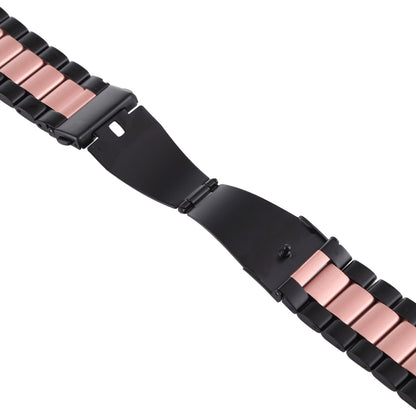 For Apple Watch Series 10 42mm / 9&8&7 41mm / SE 3&SE 2&6&SE&5&4 40mm / 3&2&1 38mm Stainless Steel Wrist Strap Watch Band(Black+Rose gold) by bashfashion