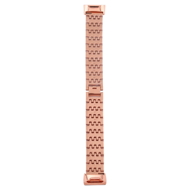 For Fitbit Charge 3 Diamond-studded Stainless Steel Watch Band(Rose Gold) by bashfashion