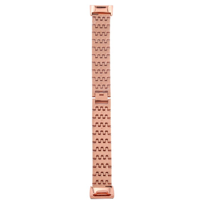 For Fitbit Charge 3 Diamond-studded Stainless Steel Watch Band(Rose Gold) by bashfashion