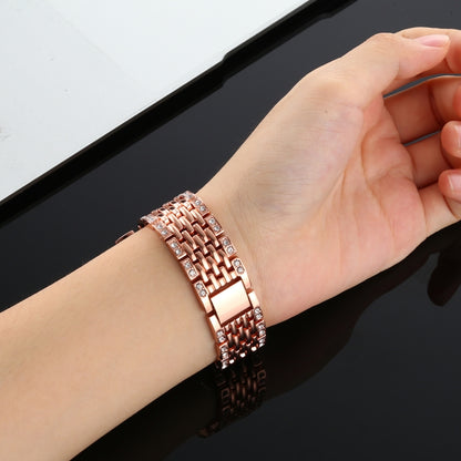 For Fitbit Charge 3 Diamond-studded Stainless Steel Watch Band(Rose Gold) by bashfashion